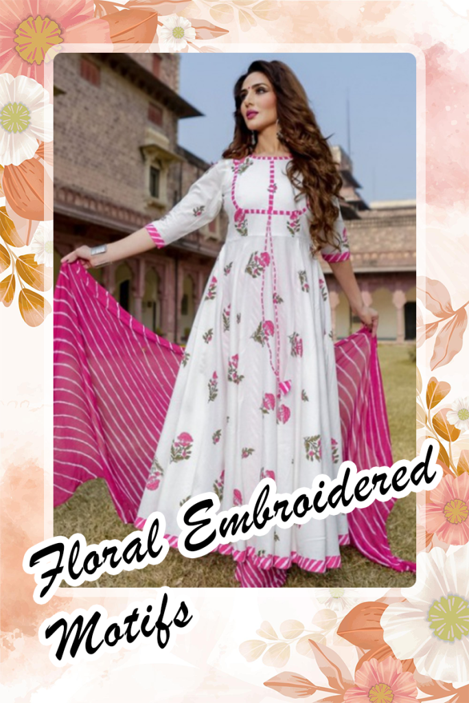 Floral Embroidered Motifs Salwar Suit